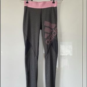 3/50 ADIDAS ALPHASKIN Climacool Leggings Color Gray/ Pink Size 1/2 XS